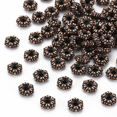 Tibetan Style Alloy Spacer Beads TIBEB-S039-019R-NR-1