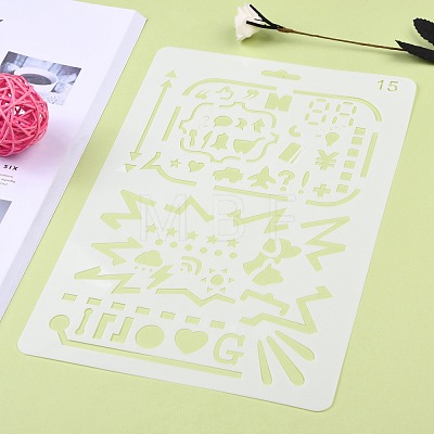 Plastic Reusable Drawing Painting Stencils Templates DIY-F018-B15-1