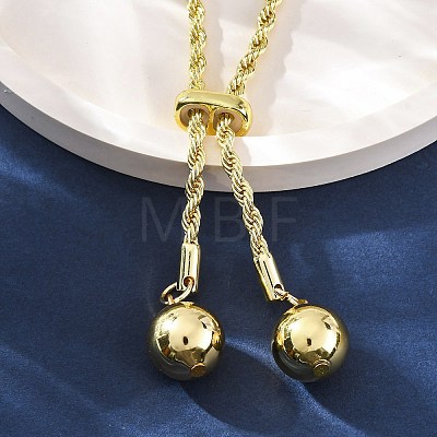 Round Brass Slider Lariat Necklaces for Women NJEW-G162-05G-1