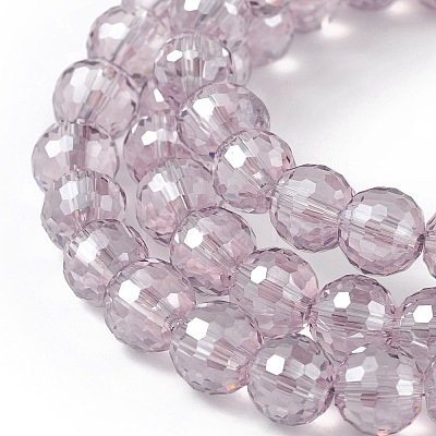 Transparent Electroplate Glass Beads Strands EGLA-F151-PL01-1