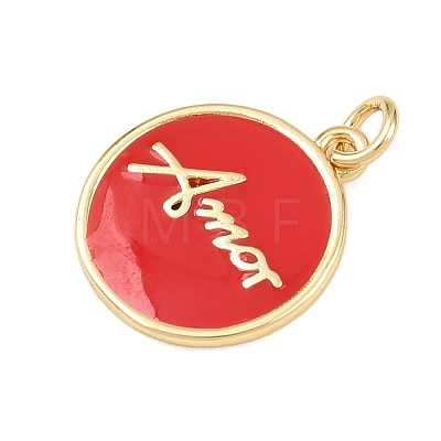Brass Enamel Pendants KK-L251-02G-B-1
