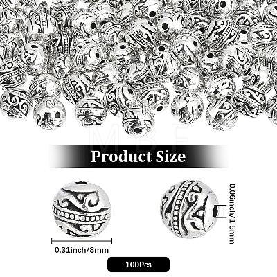 100Pcs Tibetan Style Alloy Beads TIBE-PA0001-07-1