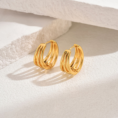 Classic Fashionable Brass Hoop Earrings for Women PJ2124-4-1