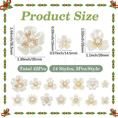 42Pcs 14 Styles Plastic Cabochons FIND-CY0002-45-1