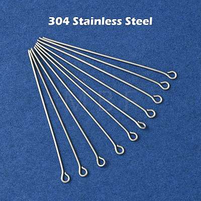 304 Stainless Steel Eye Pins STAS-YW0001-86-1