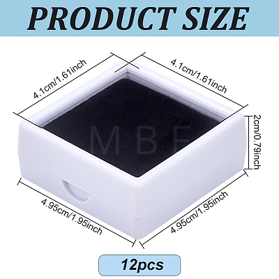 Square Plastic Loose Diamond Gemstone Storage Boxes CON-WH0095-25B-1