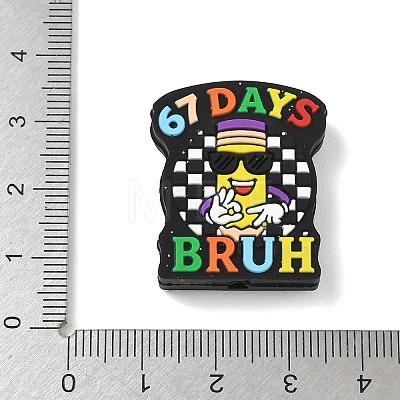 Number 6 7 Theme Cartoon Silicone Beads SIL-E013-02F-1
