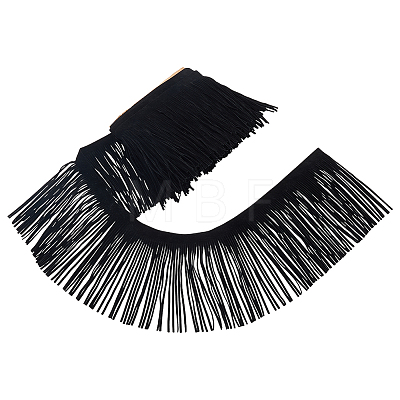 Faux Suede Fabric Tassel Ribbons OCOR-WH0109-110A-1