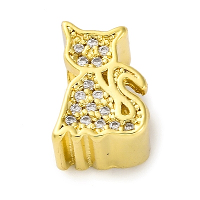 Rack Plating Brass Micro Pave Cubic Zirconia European Beads LS-KK-Z081-11-1