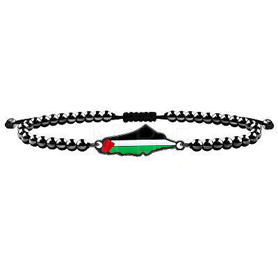 Palestine Map 304 Stainless Steel Enamel Link Bracelets FS-WGEA228-07-1
