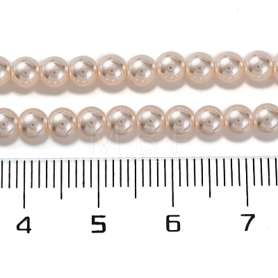 Baking Painted Pearlized Glass Pearl Round Bead Strands PEAR-H019-02A-01-1