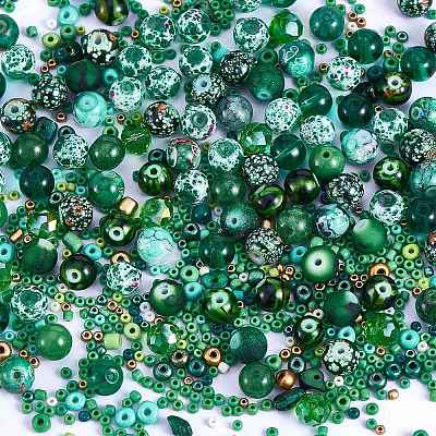 2 Bag Glass Round Beads Set JX547B-1