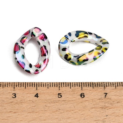 UV Plating Printed Opaque Acrylic Beads AC-CBAEEF4-23-1