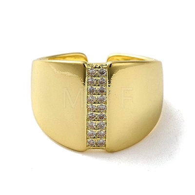 Brass with Cubic Zirconia Rings RJEW-B057-18G-1