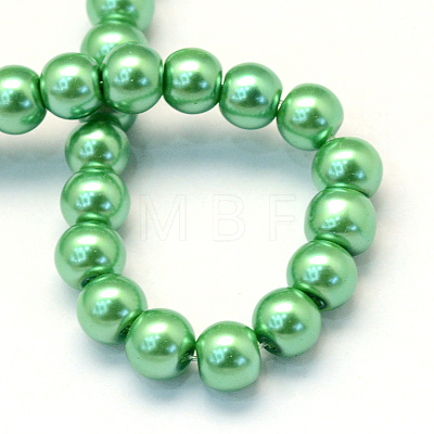 Baking Painted Pearlized Glass Pearl Round Beads Strands X-HY-Q330-8mm-69-1