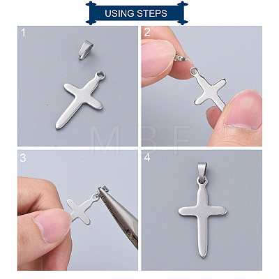 Tarnish Resistant 201 Stainless Steel Snap on Bails LS-STAS-F117-16P-6x12-1