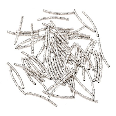 Brass Texture Curved Tube Beads KK-H250-01B-P-1