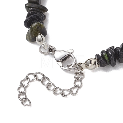 Natural Multicolor Tourmaline Chip Beaded Necklaces NJEW-JN05802-1