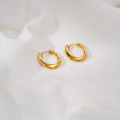 304 Stainless Steel Oval Hoop Earrings for Women QS9447-1