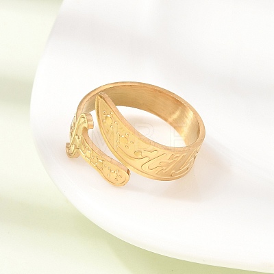 201 Stainless Steel Cuff Open Rings RJEW-Z141-01G-1
