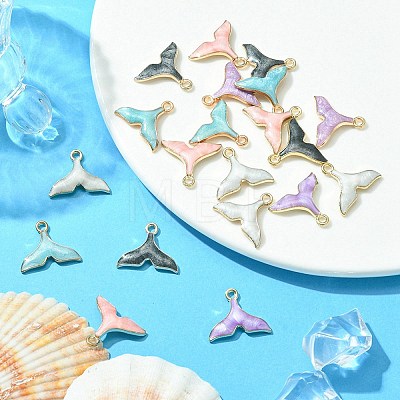 20Pcs 5 Colors Alloy Enamel Pendants ENAM-YW0003-05-1