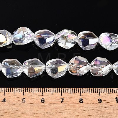 Electroplate Glass Beads Strands EGLA-T021-10B-1