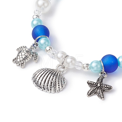 ABS Plastic Imitation Pearl Beads Stretch Bracelet BJEW-JB09742-01-1