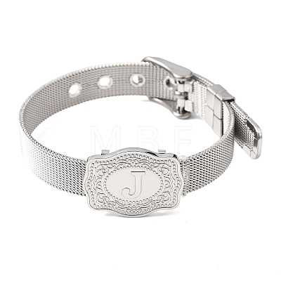 304 Stainless Steel Watch Band Chain Bracelets for Women Men BJEW-P386-09P-J-1