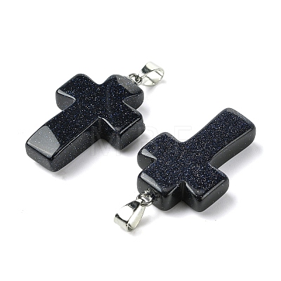 Synthetic Blue Goldstone Pendants GG-K002-11H-1