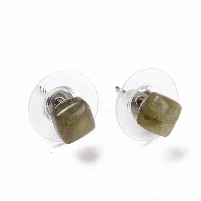 Gemstone Ear Studs EJEW-K091-01P-1
