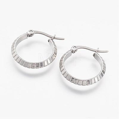304 Stainless Steel Hoop Earrings EJEW-N0039-17-1