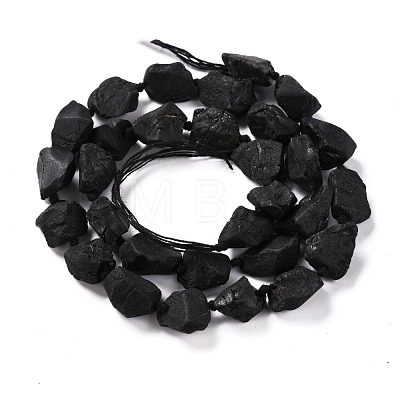 Rough Raw Natural Black Spinel Beads Strands G-G010-10-1