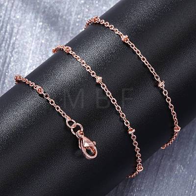 Brass Satellite Chains Necklaces for Women NJEW-D302-61RG-1