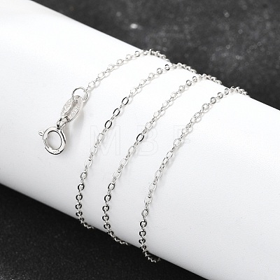 Anti-Tarnish Rhodium Plated Sterling Silver Necklaces X-STER-M034-32A-1
