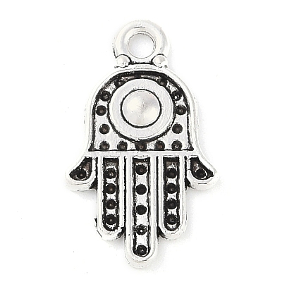 Hamsa Hand/Hand of Fatima/Hand of Miriam Tibetan Style Alloy Pendants TIBEP-R344-01AS-LF-1
