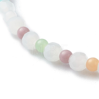 Glass Faceted Round Beads Stretch Bracelets BJEW-JB06535-1