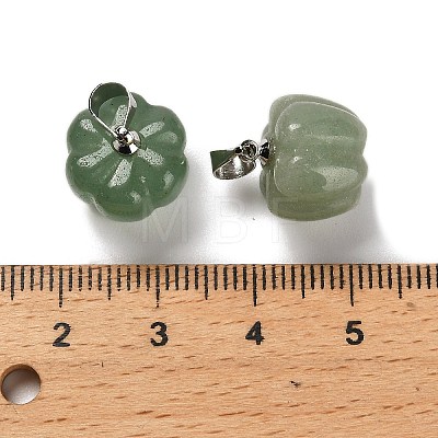 Natural Green Aventurine Pumpkin Charms G-K338-27P-06-1