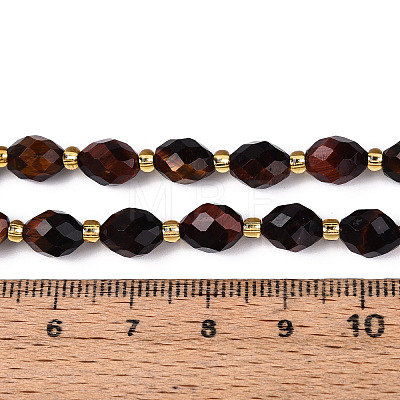 Natural Red Tiger Eye Beads Strands G-N342-35-8x6-04-1
