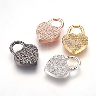 Brass Micro Pave Cubic Zirconia Pendants ZIRC-F062-04-1