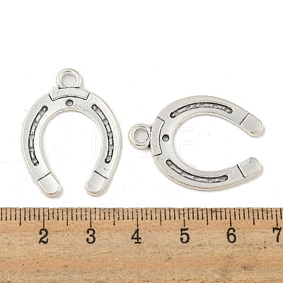 Tibetan Style Alloy Horseshoe Pendants TIBEP-23708-AS-RS-1