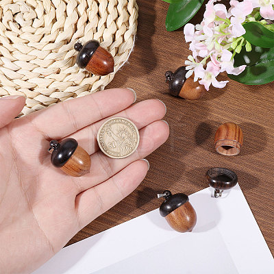 5Pcs Wood Pendants PALLOY-CA00036-1