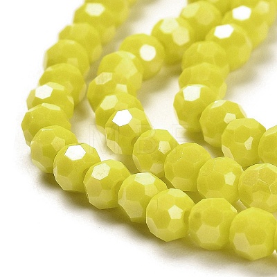 Electroplate Opaque Glass Beads Strands EGLA-A035-P4mm-A04-1