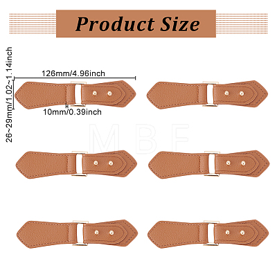 Fingerinspire 6 Sets PU Imitation Leather Sew on Toggle Buckles FIND-FG0001-83-1