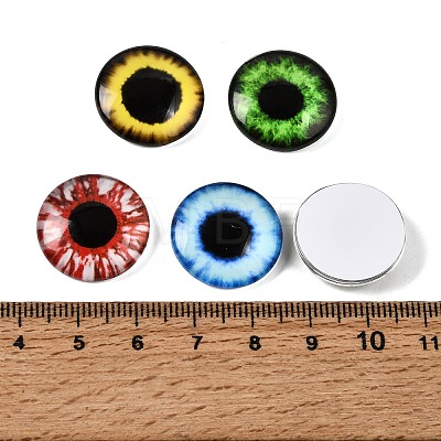 Printed Transparent Glass Cabochons GL-CBAA22A-09-1