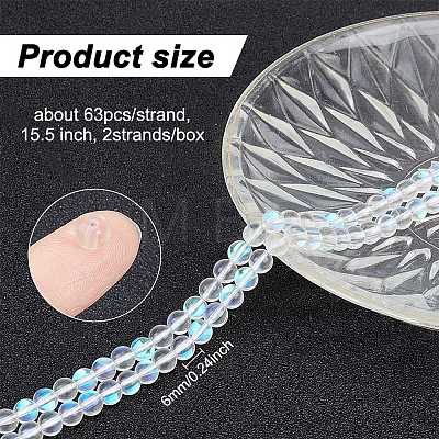 GOMAKERER 2 Strands Synthetic Moonstone Beads Strands G-GO0001-25A-1