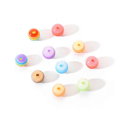 50Pcs Transparent Stripe Resin Beads RESI-YW0001-02B-1