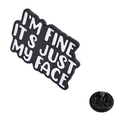 Take Care of Tooth Theme Word I'm Fine It's Just My Face Enamel Pins JEWB-D279-07B-03-1