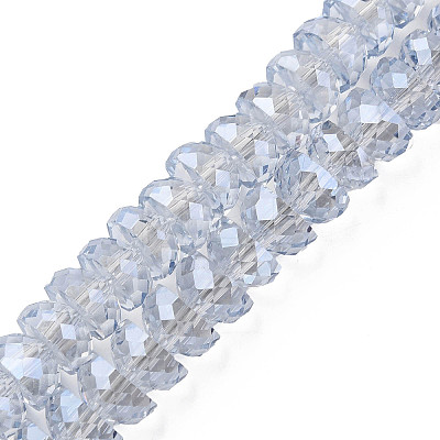 Electroplate Transparent Glass Beads Strands EGLA-N002-37-F04-1