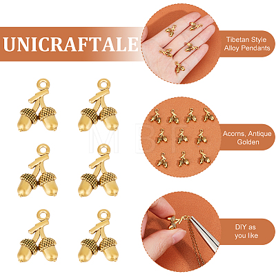 10Pcs Tibetan Style Alloy Pendants FIND-UN0003-14-1