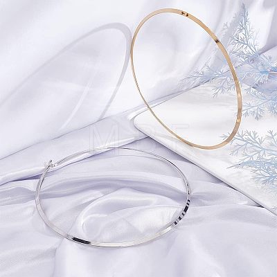 Unicraftale 2Pcs 2 Colors 304 Stainless Steel Wire Wrap Collar Necklaces Set for Women NJEW-UN0001-34-1